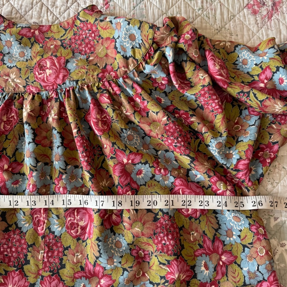 Vintage 70s Simon Chang Floral Prairie Dress Mini Cottagecore Boho Romantic - Picture 9 of 11